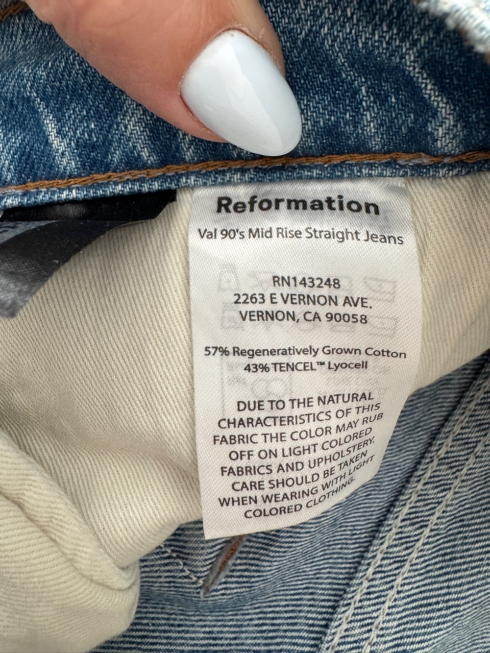 Reformation Val 90’s Mid Rise Straight Jeans Size 28 - Picture 2 of 4